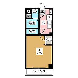 シャンツェ・八事 1Kの間取図画像