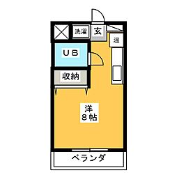 エクセレンス八事 ワンルームの間取図画像