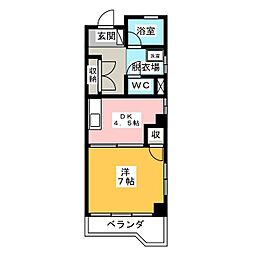 安藤ハイツ 1DKの間取図画像