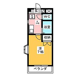 ベルコモンズ池見 1Kの間取図画像