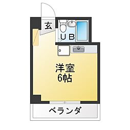 ヴァンベール八事 ワンルームの間取図画像