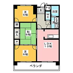 エドワール植田南 3LDKの間取図画像