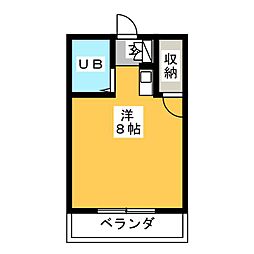 ラフィネ元八事 ワンルームの間取図画像