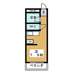 アメニティ鈴木 ワンルームの間取図画像