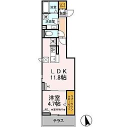 セシリアージュX 1LDKの間取図画像