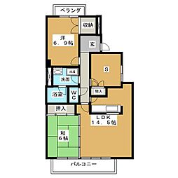 ダイアパレス八事表山 2SLDKの間取図画像