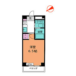 八事ガーデンヒルズ西館 ワンルームの間取図画像
