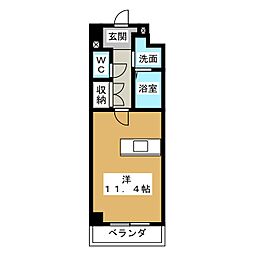 コートメモリー ワンルームの間取図画像