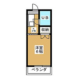 ハイツタカギ 1Kの間取図画像