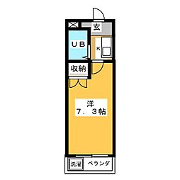 ウィンズ植田 1Kの間取図画像
