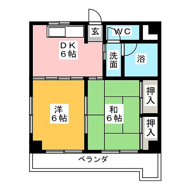 ニューアーバン ｜愛知県名古屋市天白区元八事４丁目(賃貸マンション2DK・2階・39.69㎡)の写真 その2