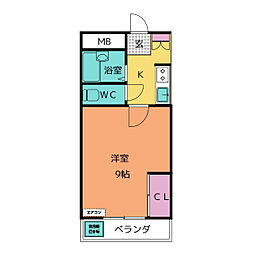 旭ビル 1Kの間取図画像