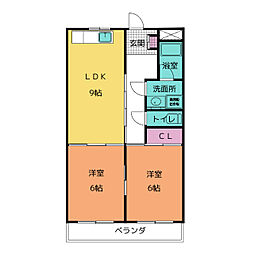 サンメゾン平針 2LDKの間取図画像