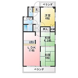 クレストアイ2 3LDKの間取図画像