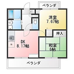 パークスクエア21 2LDKの間取図画像
