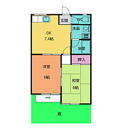 コーポボナール 2LDKの間取図画像