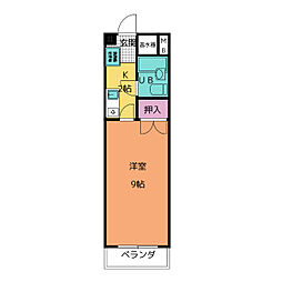 サンヒルズ 1Kの間取図画像
