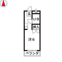 メゾン・ド・エリジェ ワンルームの間取図画像