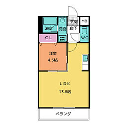 プランドール 1LDKの間取図画像