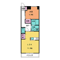 カーサニコ 1LDKの間取図画像
