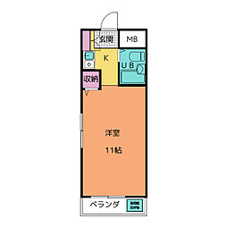 ジョイフル原6 ワンルームの間取図画像