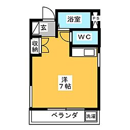 レジデンス原 ワンルームの間取図画像