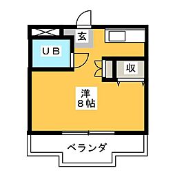 グレイス桜 ワンルームの間取図画像