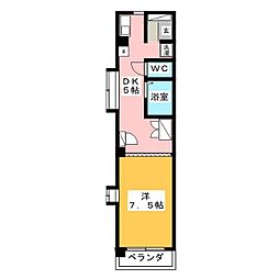 サニーサイド原 ワンルームの間取図画像