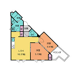 SOLE 2LDKの間取図画像