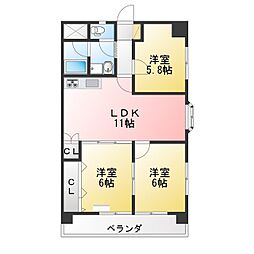 カネマン寺山ビル 3LDKの間取図画像