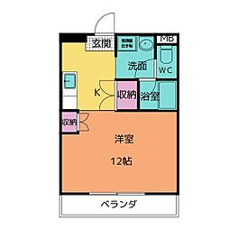 アネックス原 ワンルームの間取図画像
