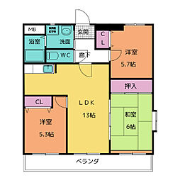 シティ・ライフ高島 3LDKの間取図画像