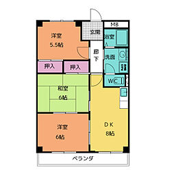 パークヒルズ・ハル 3DKの間取図画像