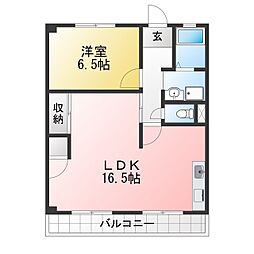 ラフィーネカニエ 1LDKの間取図画像