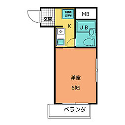 サントピア原 ワンルームの間取図画像