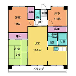 エラン平針 3LDKの間取図画像