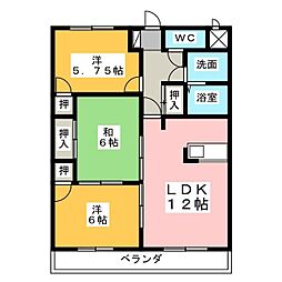ヒルズトワニー 3階3LDKの間取り