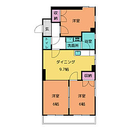 日映マンション2 2LDKの間取図画像