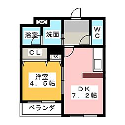 シャンテ池場 3階1DKの間取り