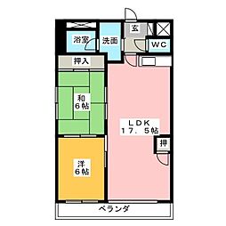 タキマツ第6マンション 2LDKの間取図画像