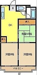 メゾン横町 3DKの間取図画像