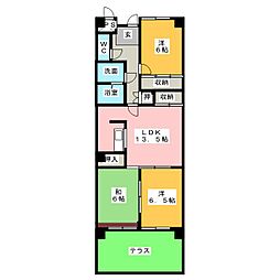 エドワール植田南 3LDKの間取図画像