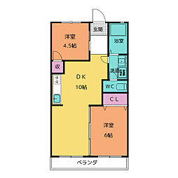 エトワール栄 2LDKの間取図画像