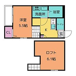 プロスペリテ 1Kの間取図画像