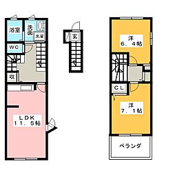 S・クラウド 2LDKの間取図画像