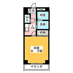 アネックス植田 1Kの間取図画像