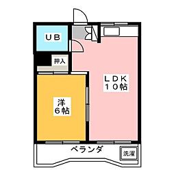 セントール原 1LDKの間取図画像