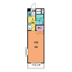 サンヒルズ 1Kの間取図画像