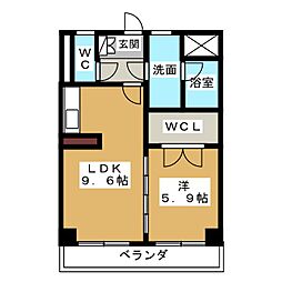 メゾン天白 1LDKの間取図画像