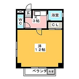 マンションセレクト1 1Kの間取図画像